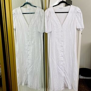 Reformation Midaxi White Linen Dress sz. 12! Worn once!